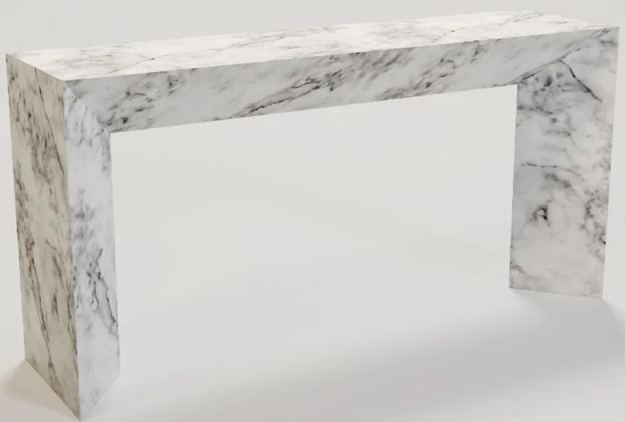 Casa Padrino Luxus Marmor Konsole Weiß 160 x 42 x H. 80 cm - Moderner Konsolentisch aus hochwertigem Carrara Marmor - Luxus Möbel