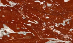 Casa Padrino Luxus Marmor Konsole Rot / Messingfarben 180 x 40 x H. 90 cm - Edler Konsolentisch mit hochwertigem handgeschliffenen Rosso Francia Marmor - Luxus Hotel Möbel