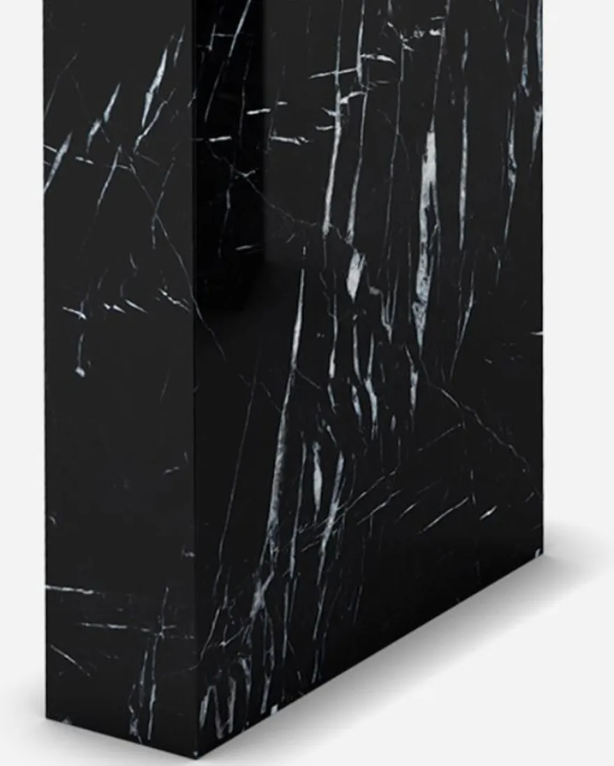 Casa Padrino Luxus Marmor Konsole Schwarz 150 x 45 x H. 90 cm - Moderner Konsolentisch aus hochwertigem Marmor - Luxus Möbel