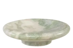 Casa Padrino Luxus Marmor Schale Grün 30 x 30 x H. 8,5 cm - Große runde Schale mit sanft gerundeter Wandung aus hochwertigem Indian Green Onyx - Luxus Deko Accessoires