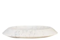 Casa Padrino Luxus Marmor Schale Weiß / Lila 35,5 x 35,5 x H. 7,5 cm - Flache runde Deko Schale aus hochwertigem Purple White Marmor - Luxus Deko Accessoires