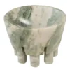 Casa Padrino Luxus Marmor Schale Grün 20 x 20 x H. 15,5 cm - Schale auf säulenförmigem Fuß aus hochwertigem Indian Green Onyx - Luxus Deko Accessoires