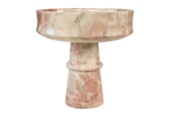 Casa Padrino Luxus Marmor Schale Rosa 20 x 20 x H. 20 cm - Kelchförmige Schale auf rundem Fuß aus hochwertigem Rosalia Pink Marmor - Luxus Deko Accessoires