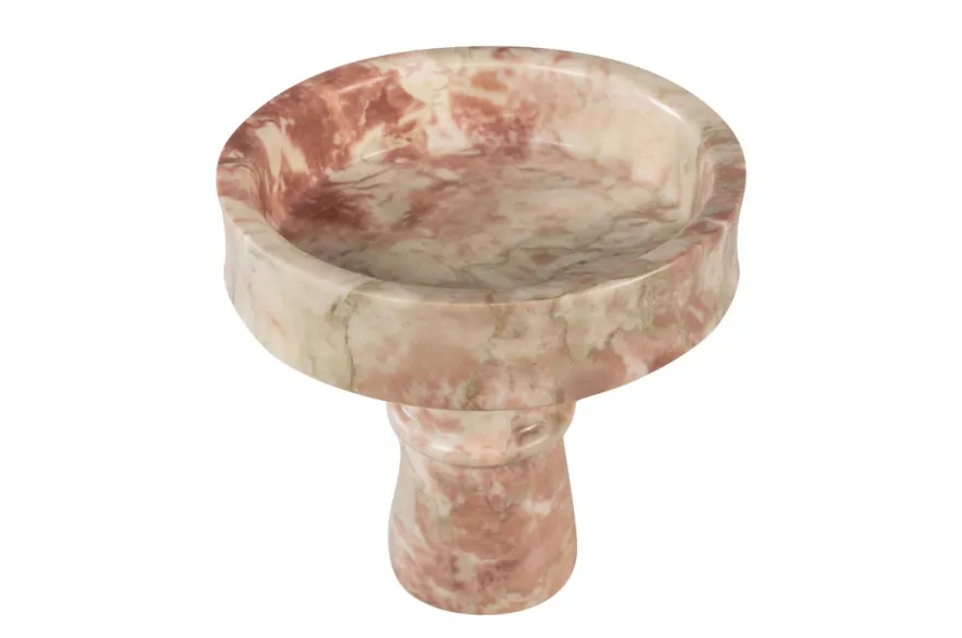 Casa Padrino Luxus Marmor Schale Rosa 20 x 20 x H. 20 cm - Kelchförmige Schale auf rundem Fuß aus hochwertigem Rosalia Pink Marmor - Luxus Deko Accessoires