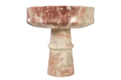 Casa Padrino Luxus Marmor Schale Rosa 20 x 20 x H. 20 cm - Kelchförmige Schale auf rundem Fuß aus hochwertigem Rosalia Pink Marmor - Luxus Deko Accessoires