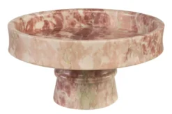 Casa Padrino Luxus Marmor Schale Rosa 30 x 30 x H. 15 cm - Weit geöffnete Schale auf rundem Fuß aus hochwertigem Rosalia Pink Marmor - Luxus Deko Accessoires