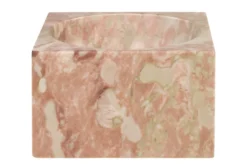 Casa Padrino Luxus Marmor Schale Rosa 18 x 18 x H. 11 cm - Hohe runde Deko Schale aus hochwertigem Rosalia Pink Marmor - Luxus Deko Accessoires