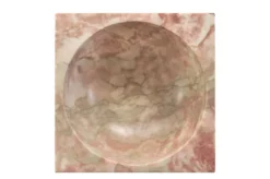 Casa Padrino Luxus Marmor Schale Rosa 18 x 18 x H. 11 cm - Hohe runde Deko Schale aus hochwertigem Rosalia Pink Marmor - Luxus Deko Accessoires