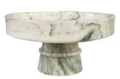 Casa Padrino Luxus Marmor Schale Grün 30 x 30 x H. 15 cm - Weit geöffnete Schale auf rundem Fuß aus hochwertigem Indian Green Onyx - Luxus Deko Accessoires