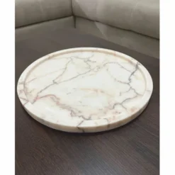 Casa Padrino Luxus Marmor Serviertablett Creme Ø 33,5 cm - Gastronomie Accessoires