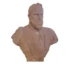 Casa Padrino Luxus Marmor Skulptur Herrenbüste mit Schärpe Sandfarben - Handgefertigte Marmorbüste - Deko Skulptur
