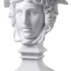 Casa Padrino Luxus Marmor Skulptur Weiß 39 x 27 x H. 58 cm - Deko Figur aus hochwertigem Marmor - Edle Damenbüste mit Sockel - Luxus Deko Accessoires