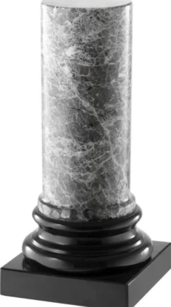 Casa Padrino Luxus Marmorsäule Grau / Schwarz 10 x 10 x H. 20,5 cm - Wohnzimmer Deko Accessoires