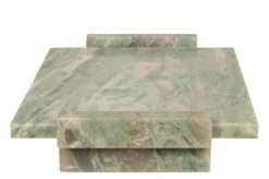 Casa Padrino Luxus Marmor Tablett Grün 40 x 25 x H. 6 cm - Rechteckiges Tablett mit Rand aus hochwertigem Indian Green Onyx - Luxus Deko Accessoires