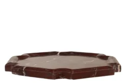 Casa Padrino Luxus Marmor Tablett Weinrot 21 x 21 x H. 2 cm - Flaches quadratisches Tablett aus hochwertigem Rosso Levanto Marmor - Luxus Deko Accessoires