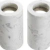 Casa Padrino Luxus Marmor Teelichthalter Set Weiß Ø 10 x H. 18 cm - Luxus Qualität