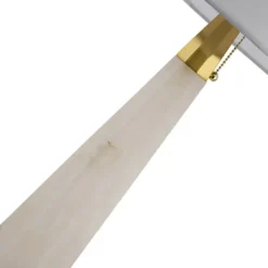 Casa Padrino Luxus Marmor Tischleuchte Weiß / Gold H. 67,5 cm
