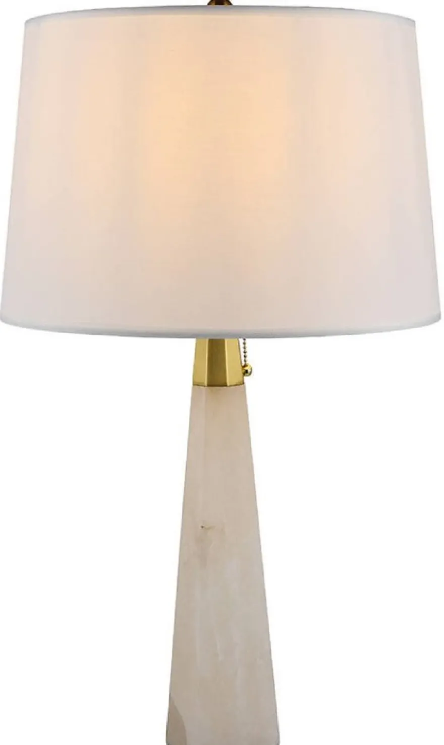 Casa Padrino Luxus Marmor Tischleuchte Weiß / Gold H. 67,5 cm