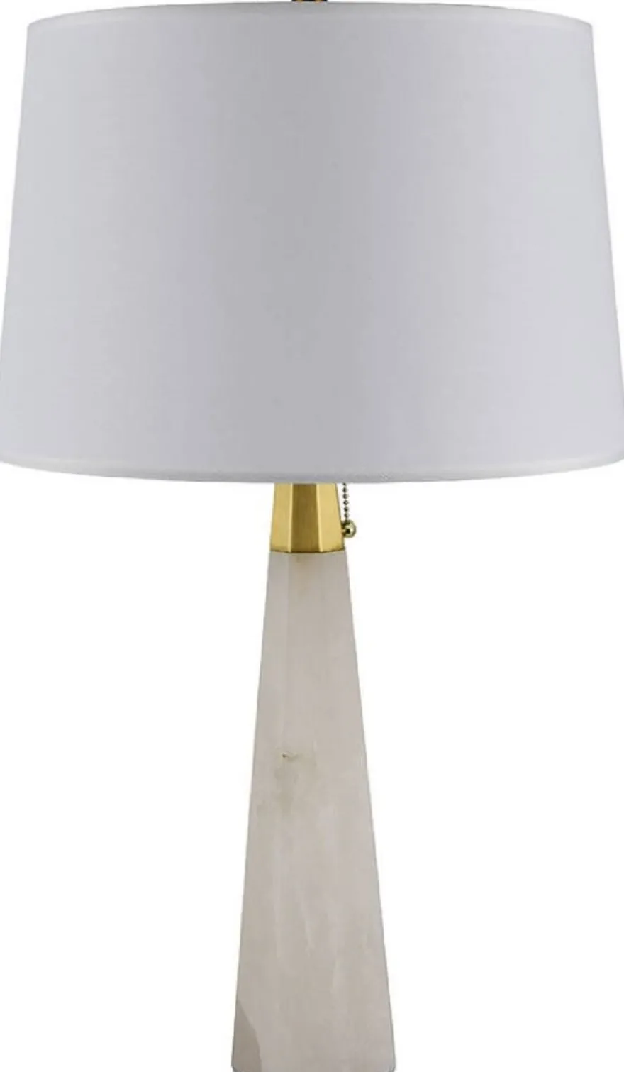 Casa Padrino Luxus Marmor Tischleuchte Weiß / Gold H. 67,5 cm