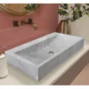 Casa Padrino Luxus Marmor Waschbecken Weiß 74,9 cm - Badezimmer Accessoires