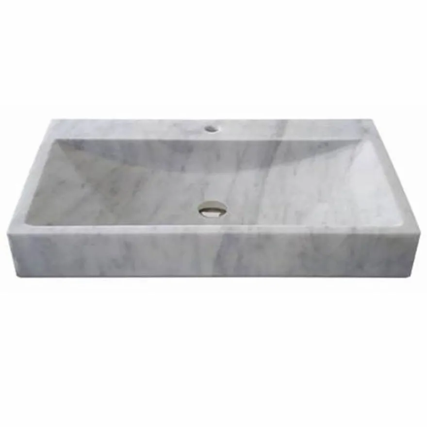 Casa Padrino Luxus Marmor Waschbecken Weiß 74,9 cm - Badezimmer Accessoires