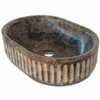 Casa Padrino Luxus Marmor Waschbecken Schale Braun 58 cm - Badezimmer Accessoires