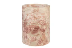 Casa Padrino Luxus Marmor Weinkühler Rosa Ø 14 x H. 18 cm - Massiver Flaschenkühler aus hochwertigem Rosalia Pink Marmor - Luxus Bar Accessoires