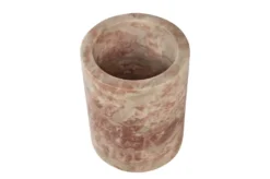 Casa Padrino Luxus Marmor Weinkühler Rosa Ø 14 x H. 18 cm - Massiver Flaschenkühler aus hochwertigem Rosalia Pink Marmor - Luxus Bar Accessoires