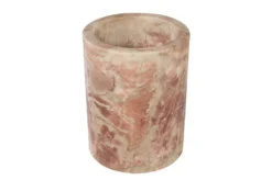 Casa Padrino Luxus Marmor Weinkühler Rosa Ø 14 x H. 18 cm - Massiver Flaschenkühler aus hochwertigem Rosalia Pink Marmor - Luxus Bar Accessoires