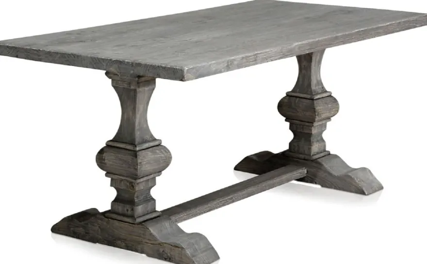 Casa Padrino Luxus Massivholz Esstisch Grau 180 x 90 x H. 76 cm - Rechteckiger Küchentisch aus hochwertigen unbehandeltem Altholz