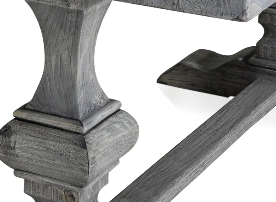 Casa Padrino Luxus Massivholz Esstisch Grau 180 x 90 x H. 76 cm - Rechteckiger Küchentisch aus hochwertigen unbehandeltem Altholz