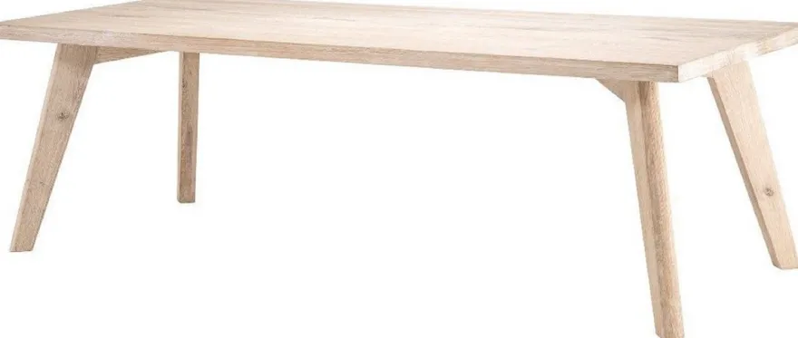 Casa Padrino Luxus Massivholz Esstisch Naturfarben 240 x 100 x H. 76 cm - Rechteckiger Eichenholz Küchentisch - Luxus Massivholz Esszimmer Möbel