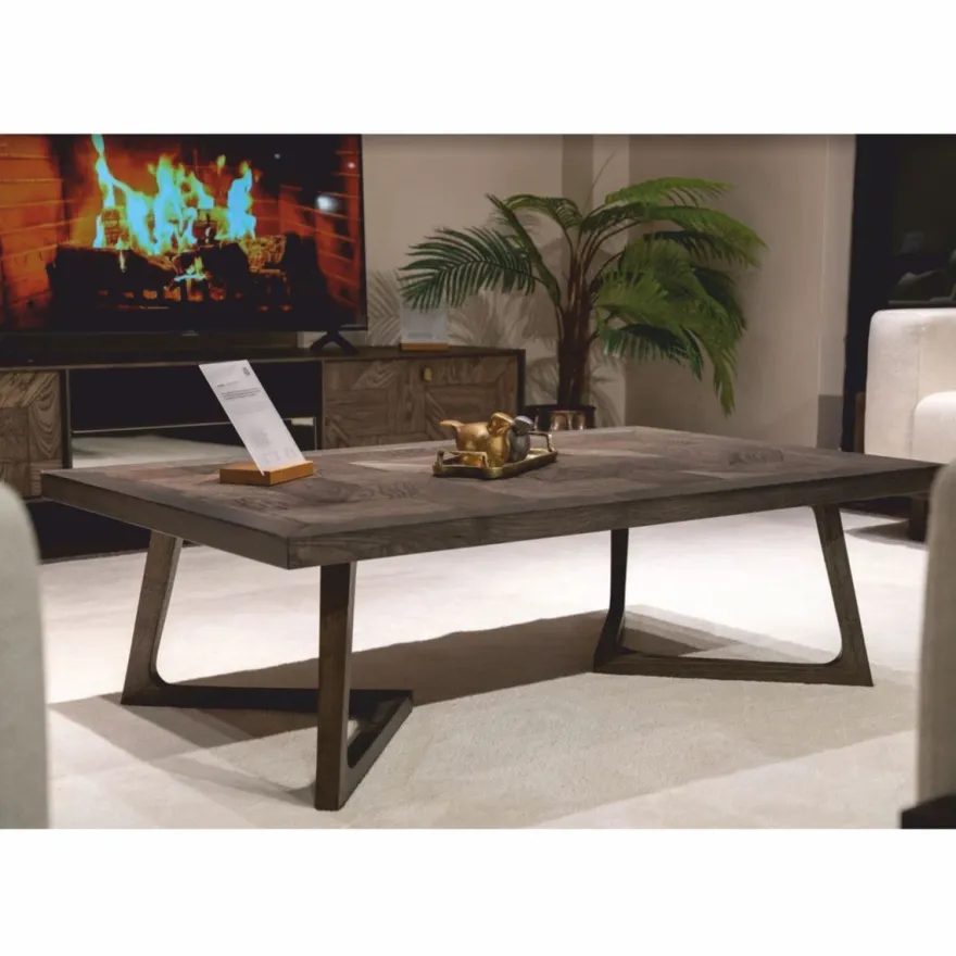 Casa Padrino Luxus Massivholz Couchtisch Braun 138 cm - Hotel & Wohnzimmer Möbel