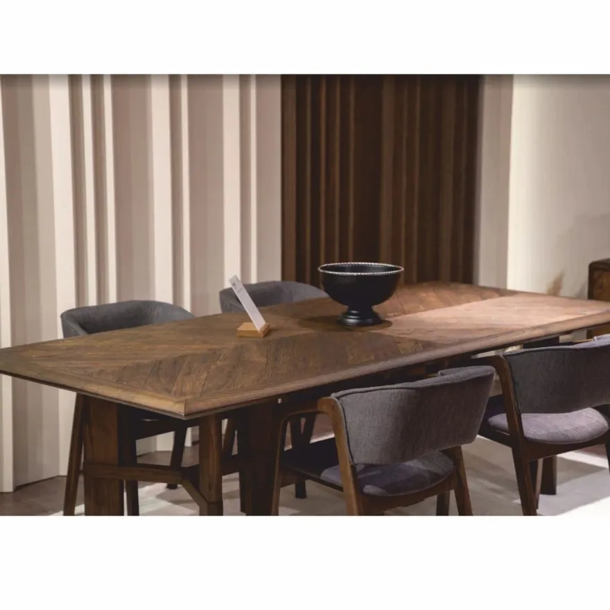 Casa Padrino Luxus Massivholz Esstisch Braun 200 cm - Esszimmer Möbel
