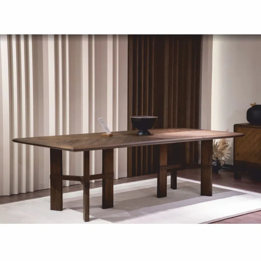 Casa Padrino Luxus Massivholz Esstisch Braun 200 cm - Esszimmer Möbel