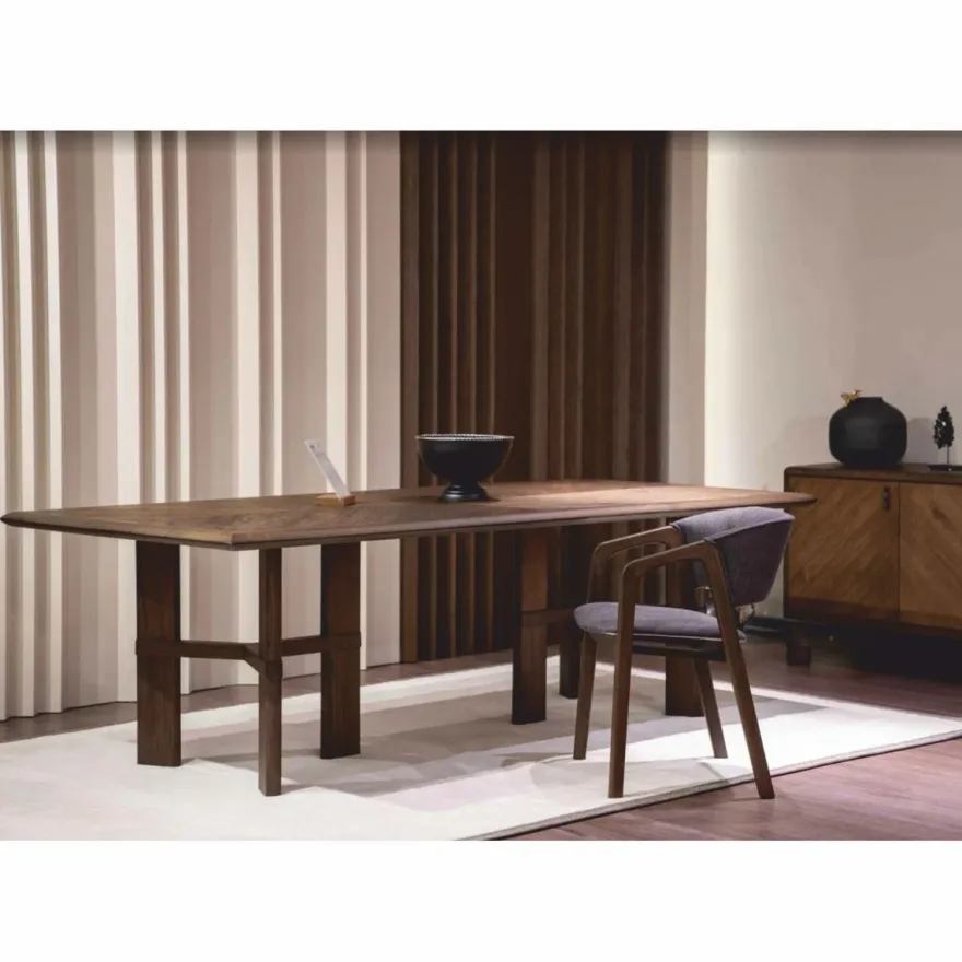 Casa Padrino Luxus Massivholz Esstisch Braun 200 cm - Esszimmer Möbel