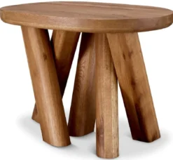 Casa Padrino Luxus Massivholz Beistelltisch Braun 65 x 50 x H. 49,5 cm - Eichenholz Beistelltisch - Wohnzimmer Möbel - Luxus Möbel - Luxus Qualität
