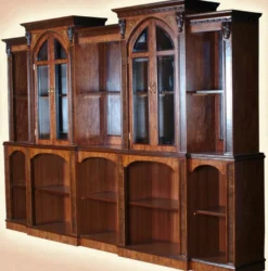 Casa Padrino Luxus Massivholz Bar mit Marmorplatte Dunkelbraun / Braun / Cremefarben 381 x H. 251,5 cm - Luxus Hotel & Restaurant Massivholz Bar Möbel