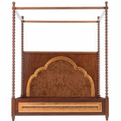 Casa Padrino Luxus Massivholz Himmelbett Braun - Hotel & Schlafzimmer Möbel