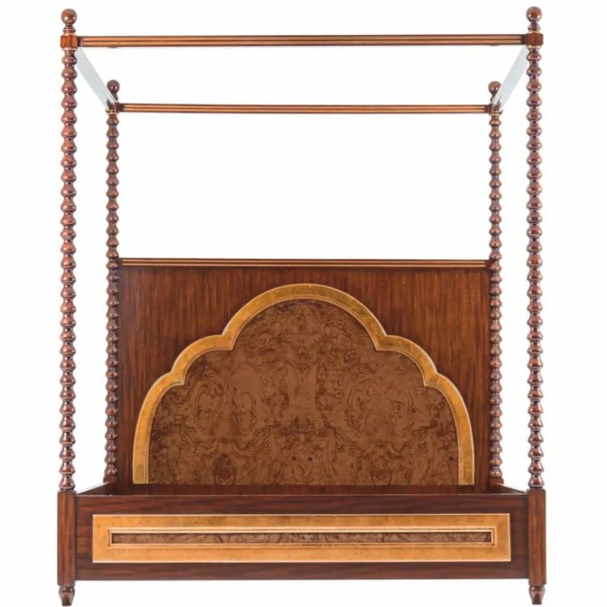 Casa Padrino Luxus Massivholz Himmelbett Braun - Hotel & Schlafzimmer Möbel