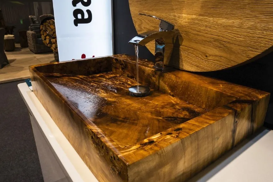 Casa Padrino Luxus Massivholz Waschbecken Braun - Verschiedene Größen