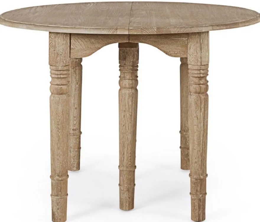 Casa Padrino Luxus Massivholz Esstisch Naturfarben 110-272 x 110 x H. 78 cm - Ausziehbarer Massivholz Küchentisch - Esszimmer Möbel - Küchen Möbel - Massivholz Möbel - Luxus Möbel