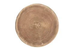 Casa Padrino Luxus Massivholz Beistelltisch / Hocker Naturfarben Ø 32,5 x H. 44,5 cm - Runder Beistelltisch aus handgedrechseltem Dimb-Holz mit gestapelten Kugelformen - Luxus Möbel