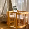 Casa Padrino Luxus Massivholz Babybett Naturfarben 95 cm