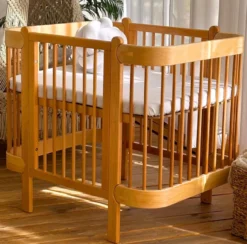 Casa Padrino Luxus Massivholz Babybett Naturfarben 95 cm