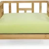 Casa Padrino Luxus Massivholz Gartensessel Naturfarben / Hellgrün 94 x 94 x H. 65 cm - Wetterbeständiger Teakholz Sessel mit Kissen - Garten & Terrassen Möbel - Luxus Qualität