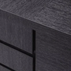 Casa Padrino Luxus Massivholz Schreibtisch Schwarzgrau 220 x 55 x H. 75,5 cm - Bürotisch - Computertisch - Büro Möbel - Luxus Möbel - Luxus Einrichtung - Luxus Qualität