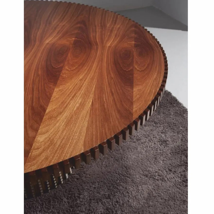 Casa Padrino Luxus Massivholz Esstisch Braun / Bunt Ø 144 cm - Esszimmer Möbel