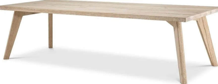 Casa Padrino Luxus Massivholz Esstisch Naturfarben 280 x 110,5 x H. 76 cm - Rechteckiger Eichenholz Küchentisch - Massivholz Esszimmer Möbel - Luxus Qualität