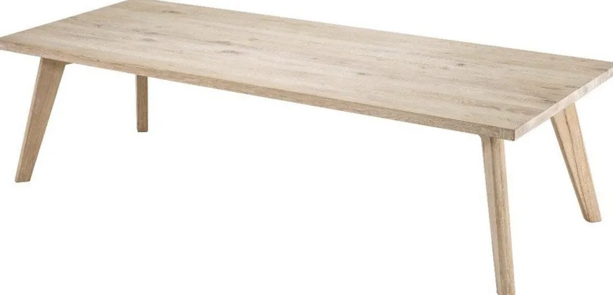 Casa Padrino Luxus Massivholz Esstisch Naturfarben 280 x 110,5 x H. 76 cm - Rechteckiger Eichenholz Küchentisch - Massivholz Esszimmer Möbel - Luxus Qualität